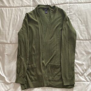 GAP Olive Open Front Cardigan